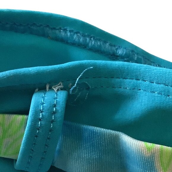 Miss Lana Girls 5/6 2 Piece Blue Floral Swimsuit Tankini Top & Bottom - Picture 4 of 7